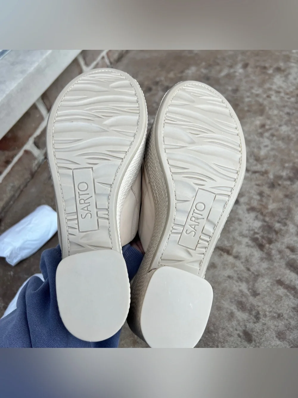 NEW Franco Sarto Womens Coco Platform Sandals Creamy Beige Sz 8.5
